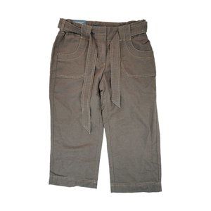 NWT Tommy Hilfiger‎ Womens High Rise Wide Leg Cropped Pants Capris Sz 8 Brown